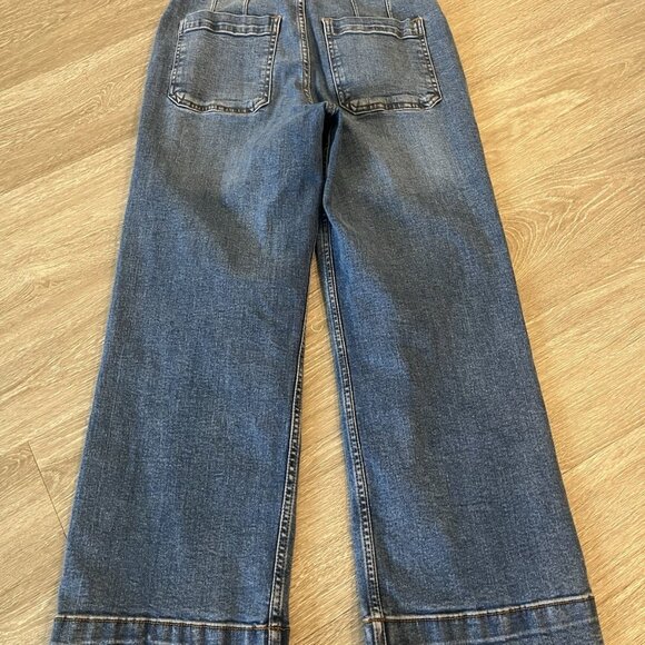 Bagatelle Collection Jeans Womens Size 26 Wide Leg Crop Denim Patch Pockets - Picture 3 of 3